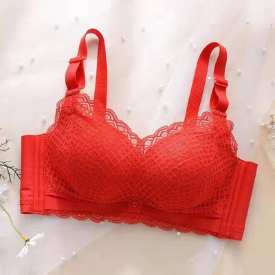 Extra vastag női fehérnemű Kis mellkas Gather megereszkedett kézi csésze Bralette, acélgyűrű nélküli lapos melltartó, állítható melltartó