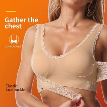 Σέξι δαντέλα Bralette με μασίφ Σουτιέν με πόρπη με σταυροειδές σουτιέν Ασύρματο Push up σουτιέν για γυναίκες Εσώρουχα ύπνου S-6XL