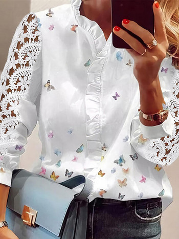 Camisas Пролет Нова дамска риза с плътно копче с V-образно деколте, бяла дамска риза Blusas De Mujer Bonitas Y Baratas Blusas Mujer