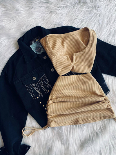 2023 Streetwear Kötött 2, kétrészes ruhagarnitúrák Szoknyák Crop Topok Mini szoknyákhoz illő narancssárga húzózsinóros fekete szoknyák, öltönyök