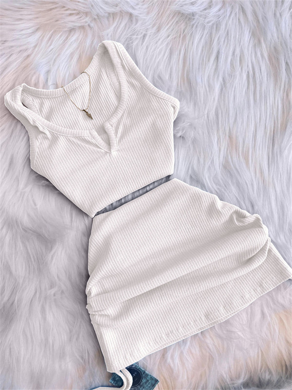 2023 Streetwear Kötött 2, kétrészes ruhagarnitúrák Szoknyák Crop Topok Mini szoknyákhoz illő narancssárga húzózsinóros fekete szoknyák, öltönyök