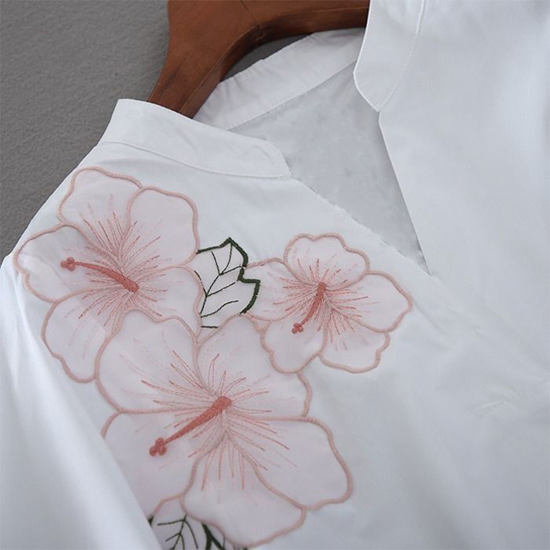 Suvine moetikandiga 3/4 varrukatega vaba vabaaja pluus Naiste V-kaelusega lihtne, sobiv pullover, naiste mugavad särgid