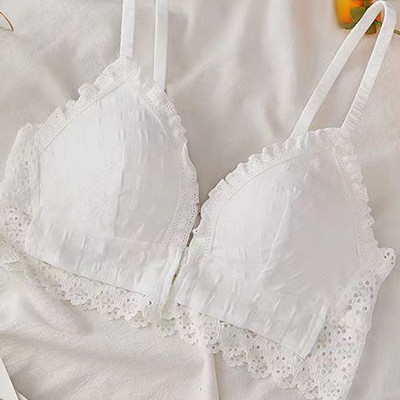 Lányok fehérnemű csipke szexi elülső csat, személyre szabott összegyűjtő steril szett fehérnemű női nyomott könnyű, légáteresztő melltartó
