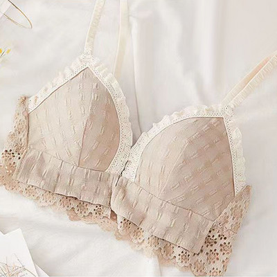 Lányok fehérnemű csipke szexi elülső csat, személyre szabott összegyűjtő steril szett fehérnemű női nyomott könnyű, légáteresztő melltartó