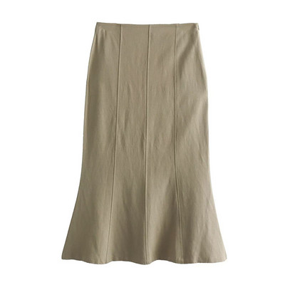 TRAFZA Ženska modna odijela sa suknjama Jednobojni prsluci s jednim kopčanjem bez rukava s otvorenim ovratnikom + suknje s patentnim zatvaračem visokog struka