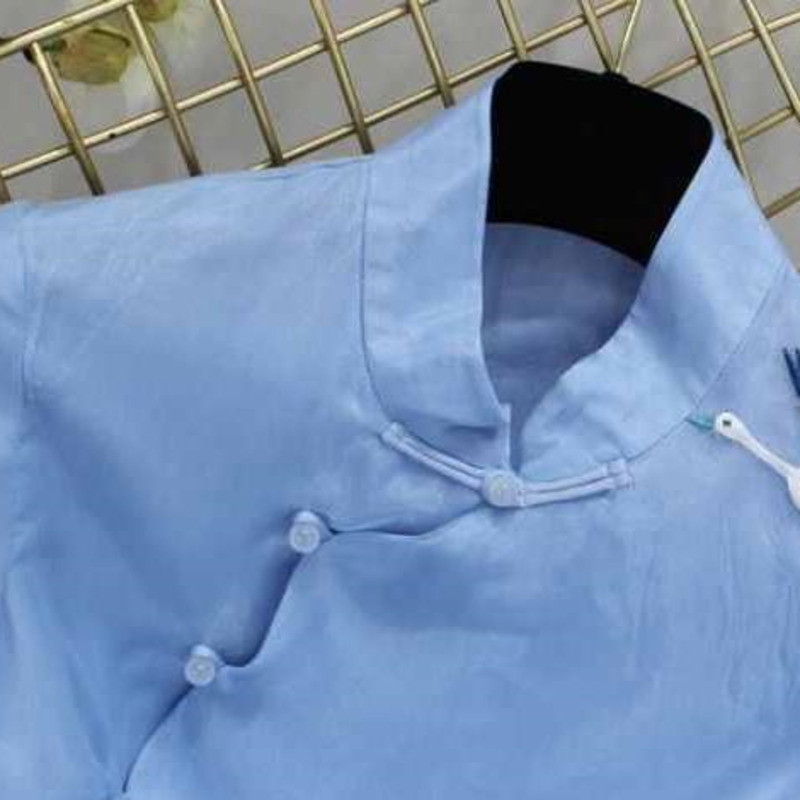 Vintage etnikai stílusú tang öltöny ing daru hímzés kínai harajuku felsők női 2022 elegáns laza fehér kék hanfu blúz