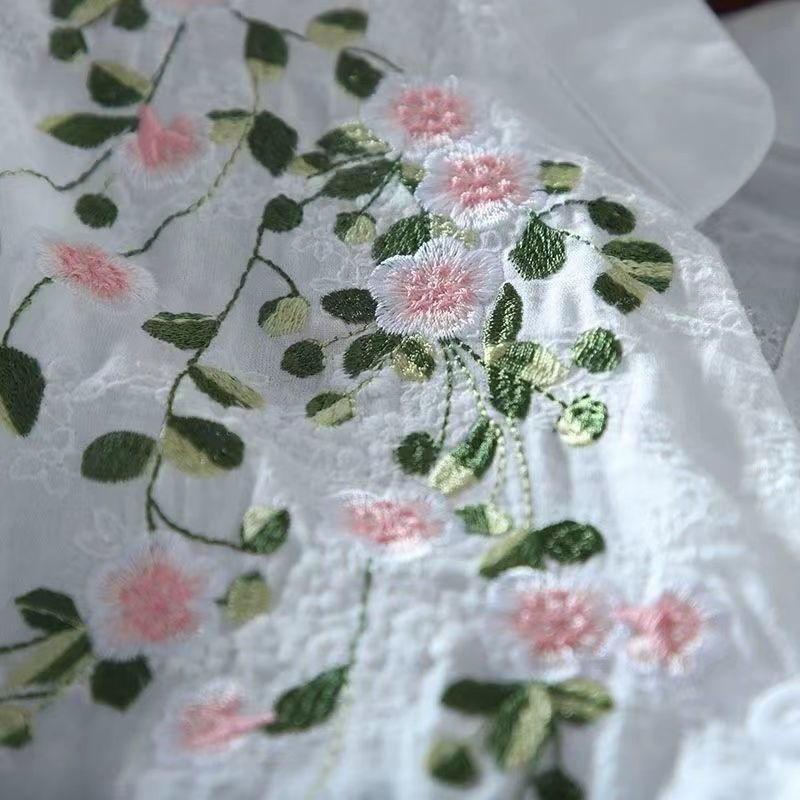 Värske pitstikandid ees lühike taga pikk V-kaelusega puhtast puuvillast pluus naiste top 2023 kevad ja suvi uus stiil