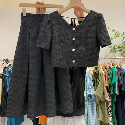 kétrészes készletek női ruhák szoknya nyár 2024 új ruha szett Trim Body kétrészes készlet szoknya szettek