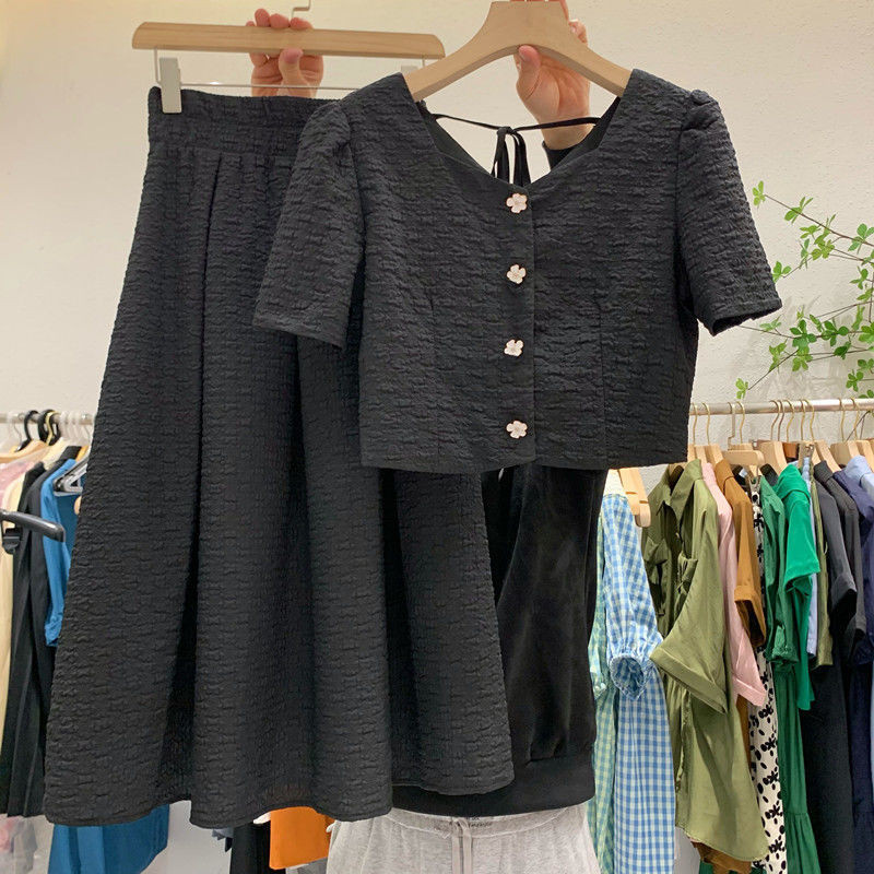 kétrészes készletek női ruhák szoknya nyár 2024 új ruha szett Trim Body kétrészes készlet szoknya szettek