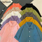 10 värvi särgid, naised, Korea stiilis rõivad, naiste mood Soliidne minimalistlik vabaaja õrn Vintage klassikaline šikk retro