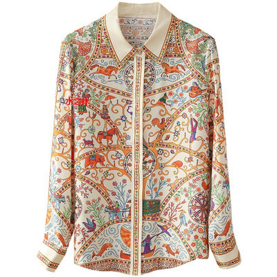 FANIECES S-3XL Vintage Ženska košulja Proljeće Dugi rukavi Luksuzni print Bluze Ležerne majice Elegantne Blusas Mujer قمصان وبلوزات