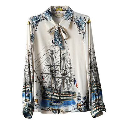 FANIECES S-3XL Vintage Ženska košulja Proljeće Dugi rukavi Luksuzni print Bluze Ležerne majice Elegantne Blusas Mujer قمصان وبلوزات