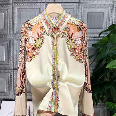 FANIECES S-3XL Vintage Ženska košulja Proljeće Dugi rukavi Luksuzni print Bluze Ležerne majice Elegantne Blusas Mujer قمصان وبلوزات