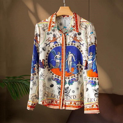 FANIECES S-3XL Vintage Ženska košulja Proljeće Dugi rukavi Luksuzni print Bluze Ležerne majice Elegantne Blusas Mujer قمصان وبلوزات