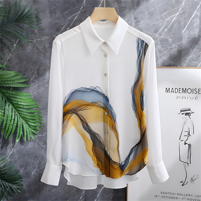 FANIECES S-3XL Vintage Ženska košulja Proljeće Dugi rukavi Luksuzni print Bluze Ležerne majice Elegantne Blusas Mujer قمصان وبلوزات