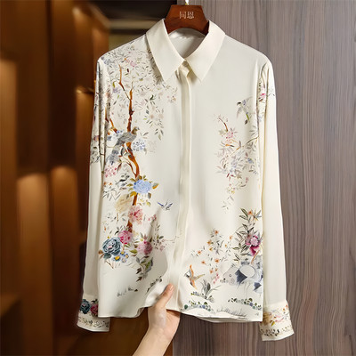 FANIECES S-3XL Vintage Ženska košulja Proljeće Dugi rukavi Luksuzni print Bluze Ležerne majice Elegantne Blusas Mujer قمصان وبلوزات