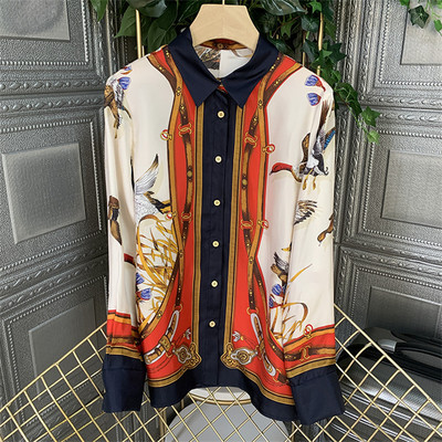 FANIECES S-3XL Vintage Ženska košulja Proljeće Dugi rukavi Luksuzni print Bluze Ležerne majice Elegantne Blusas Mujer قمصان وبلوزات