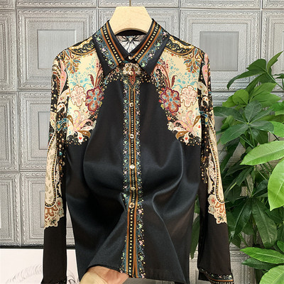 FANIECES S-3XL Vintage Ženska košulja Proljeće Dugi rukavi Luksuzni print Bluze Ležerne majice Elegantne Blusas Mujer قمصان وبلوزات