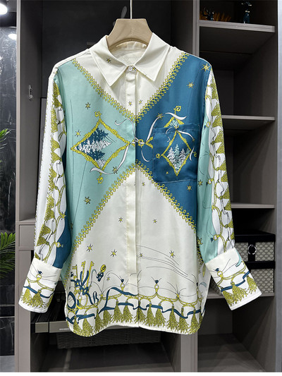 FANIECES S-3XL Vintage Ženska košulja Proljeće Dugi rukavi Luksuzni print Bluze Ležerne majice Elegantne Blusas Mujer قمصان وبلوزات