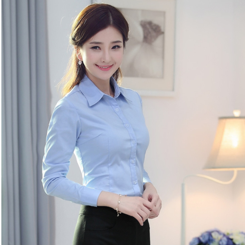 Korejska modna bijela košulja Ženske ženske košulje od mješavine pamuka Bluza s dugim rukavima Jesenska studentska košulja S-5XL Basic Ženske majice