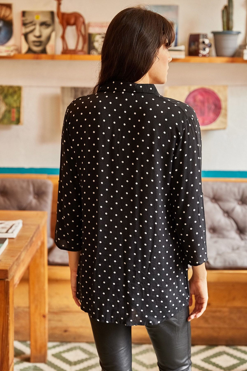 Olalook női pöttyös hosszú normál ing