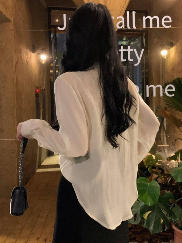 Särgid Naised Elegantne Mood Lihtne Kõiksobiv Vaba aeg Bling Pehme kujundus Kevadine Prantsuse stiil S-4XL Mugav lahtikäiv krae