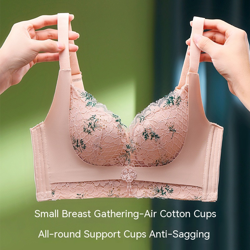 Urabran Nem acél gyűrűs csipke fehérnemű női kis mellek összegyűjtve a támasztékon megereszkedett mell kollekció melltartó