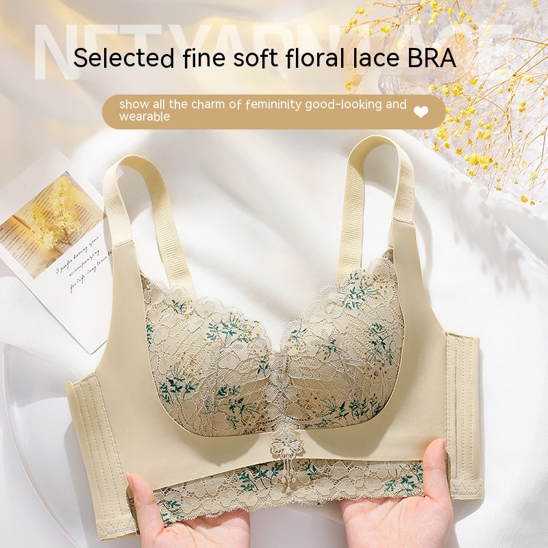 Urabran Nem acél gyűrűs csipke fehérnemű női kis mellek összegyűjtve a támasztékon megereszkedett mell kollekció melltartó