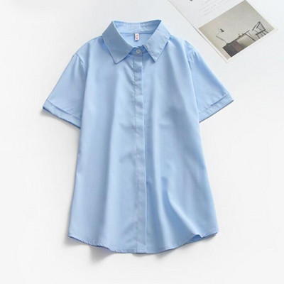 JMPRS suure suurusega naiste valge särk lühikeste varrukatega kontori naistele, mustad nööbiga ülaosad.