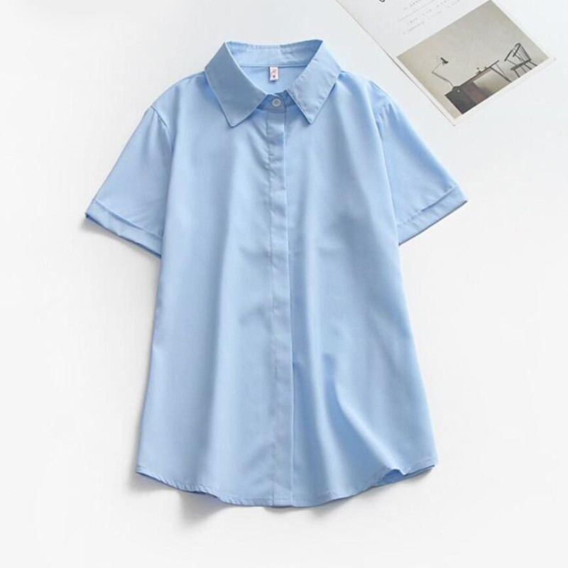 JMPRS suure suurusega naiste valge särk lühikeste varrukatega kontori naistele, mustad nööbiga ülaosad.