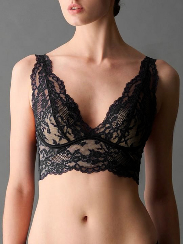 Szexi csipke alsónemű melltartó női egyszínű bikini 2023 női bélés vezeték nélküli vékony párnázat francia melltartó alsónemű