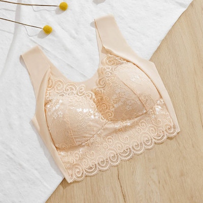 Sutien de dama sexy din dantela marime mare de sus o bucata de sus bralette face ca sanii mari sa arate mai mici Lenjerie feminina push up