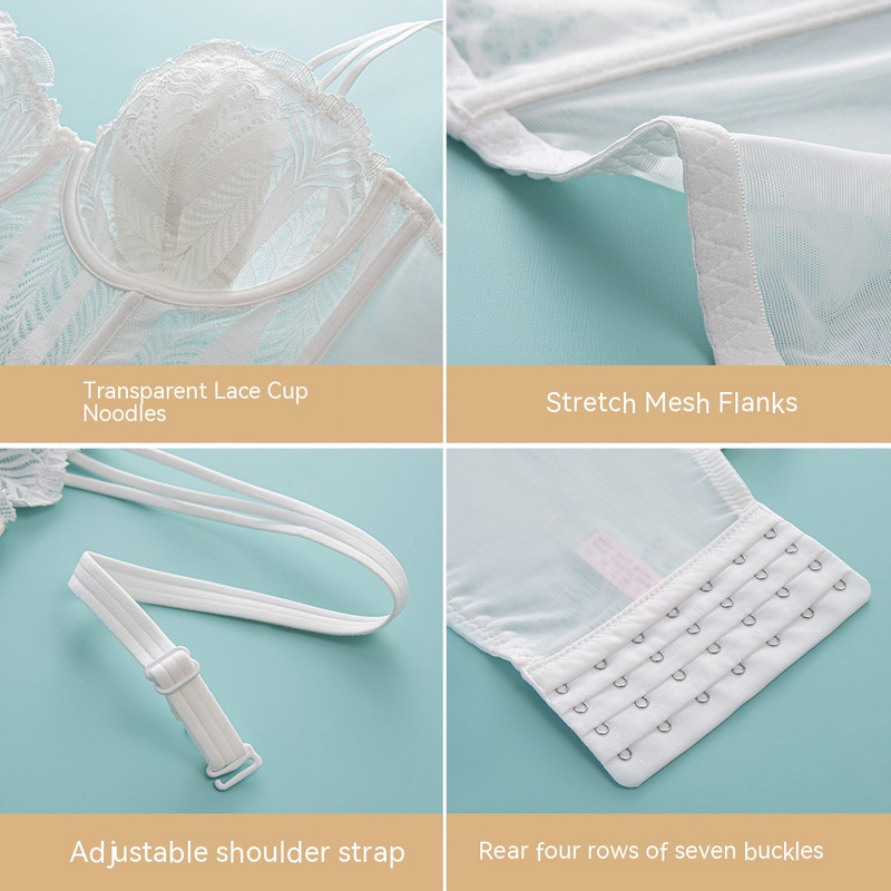 Urabran francia szexi tiszta vágy fehérnemű női összegyűjti satu mellek állítható halcsont hosszú fűző puha acél gyűrűs melltartó