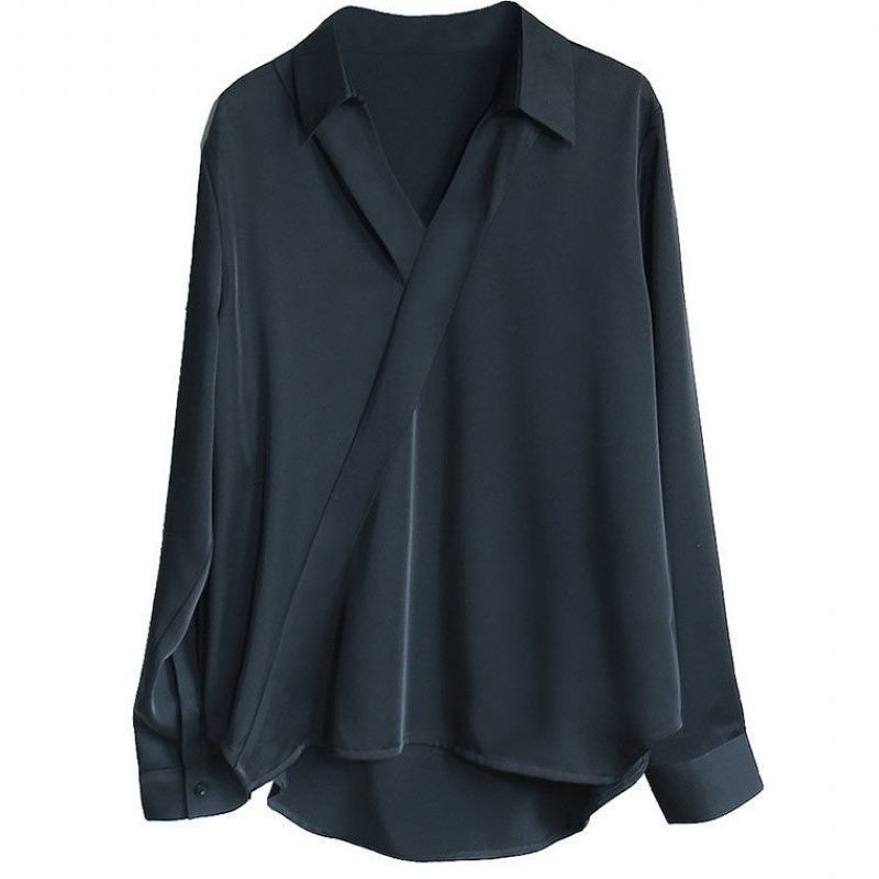 S-3XL krekli Sieviešu brīvi Biroja Lady Pure Elegant Temperament Camisas Maigs Rudens Vispārpiemērots Tops Boyfriend Chic Vintage French