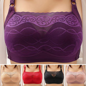 Szexi csipke bandeau melltartó Középkorú női csipke bandeau melltartó állítható pántokkal Push-up vezeték nélküli melltartó a kényelemért, szexi stílusban