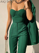 Kétrészes szettek nyári női ruhák Cami felső és cipzáras nadrág szett 2 részes női szett