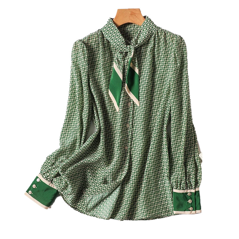 Uus saabunud naiste Blusa Mujer kevadsuvise moe jaoks Trendikas mustriga naiste nööpidega särk tööle ja vabaaja veetmiseks