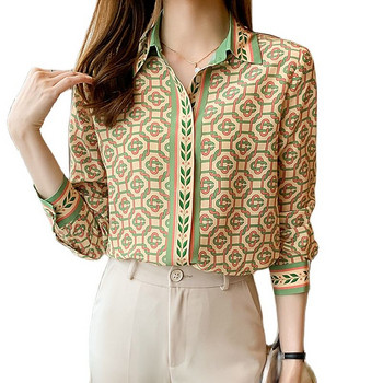Модни дамски ризи с вериги Дамски блузи Пролет Есен Горнища с дълъг ръкав Blusas Mujer