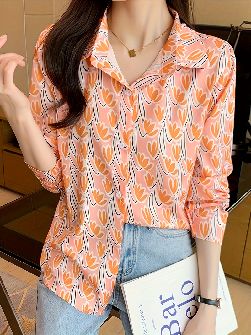 Novi dolazak ženske Blusa Mujer za proljeće jesen Moda trendy print ženske košulje na kopčanje za posao i casual