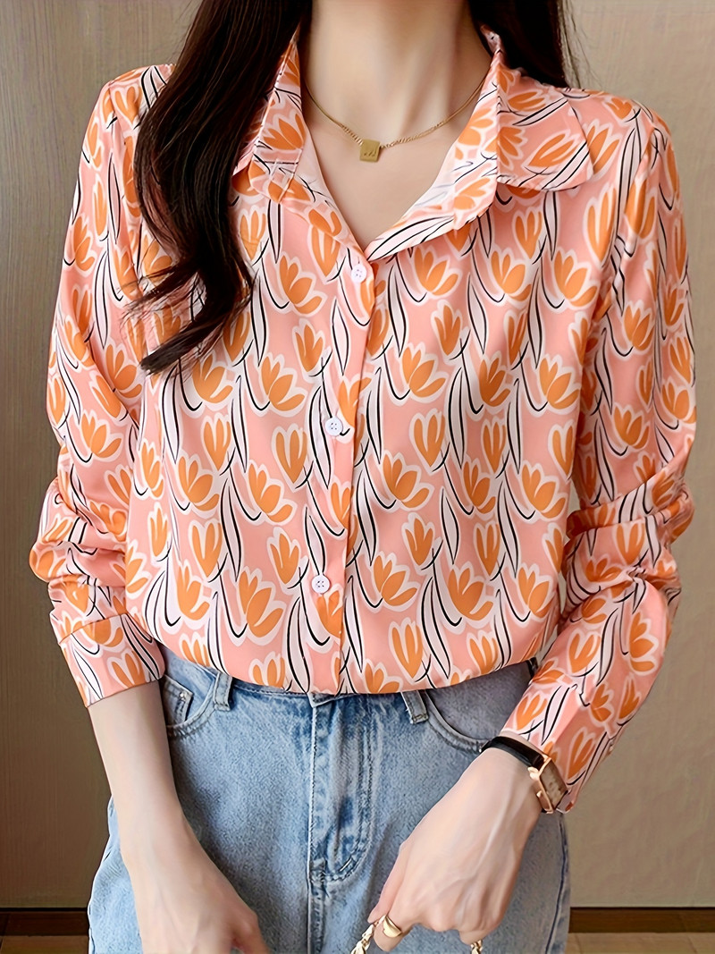 Novi dolazak ženske Blusa Mujer za proljeće jesen Moda trendy print ženske košulje na kopčanje za posao i casual