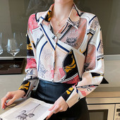 2022 kevadsuvi Naiste šifoonist pluusid Uued šikkad trükiga naiste särgid pikkade varrukatega särgid Topid Blusas Mujer