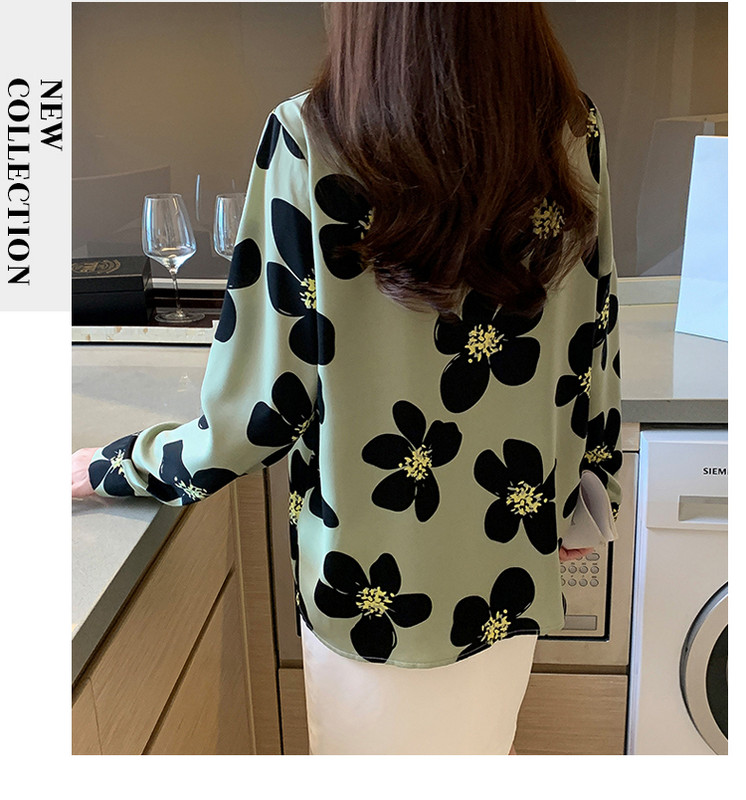 Stílusos női blúz az elegáns megjelenésért Divatnyomtatás Gombos ingek Felsők Tavaszi nyári felsők blusa mujer