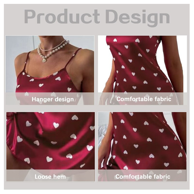 Nyári női divat csipke Szexi ujjatlan U-nyakú spagettipántos fehérnemű Sain hálóruha Kényelmes hálóruha Otthoni ruhák