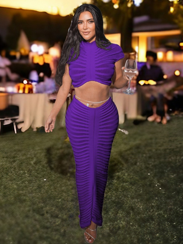 Kim Kardashiani läbipaistev valge kootud kaheosaline kleit, elegantne läbipaistev kampsun Crop topp ja seelikukomplekt, festivaliriietus