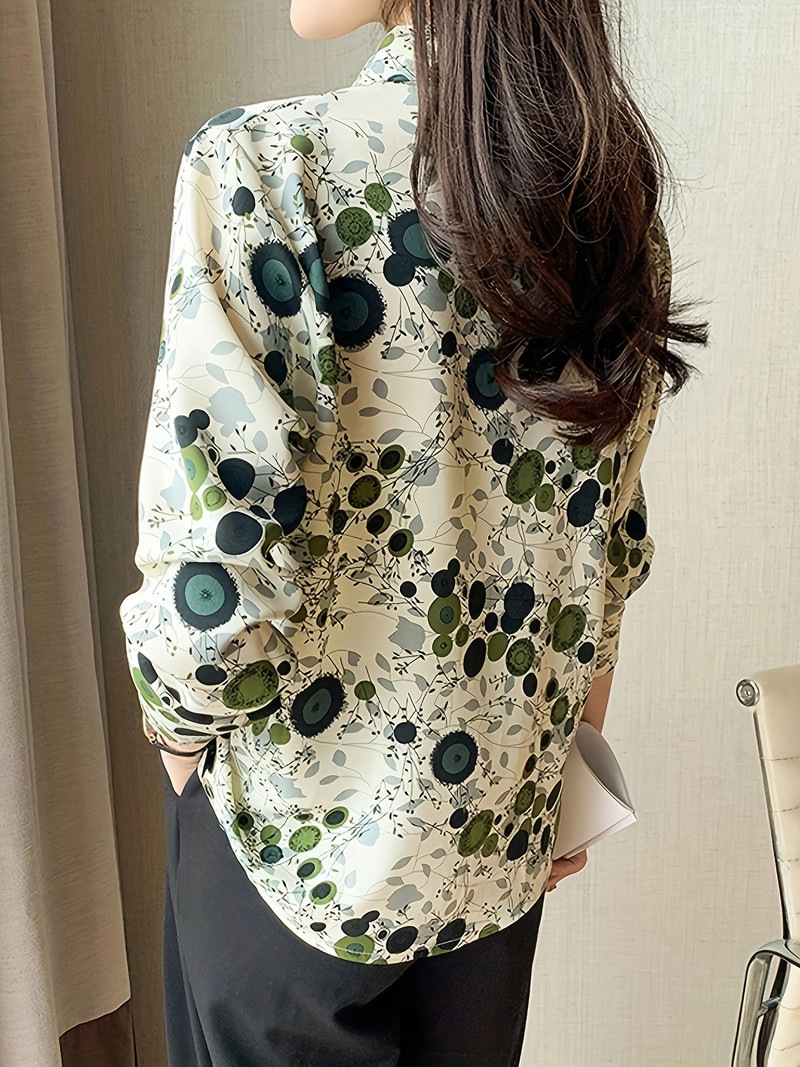 Uus saabunud naiste Blusa Mujer kevad-sügismoe jaoks Trendikas mustriga naiste nööpidega särk tööle ja vabaaja veetmiseks