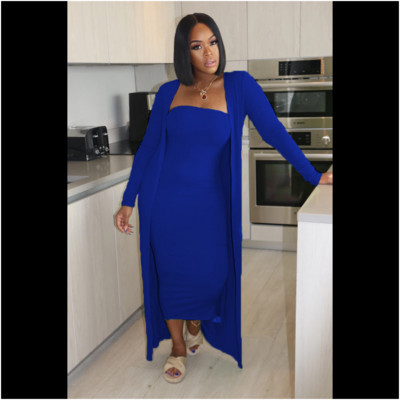 2022. aasta uus sügisene moodne naiste ülikond, täistoru kehaga kleit, kaheosaline vabaajarõivaste komplekt.