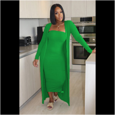 2022. aasta uus sügisene moodne naiste ülikond, täistoru kehaga kleit, kaheosaline vabaajarõivaste komplekt.