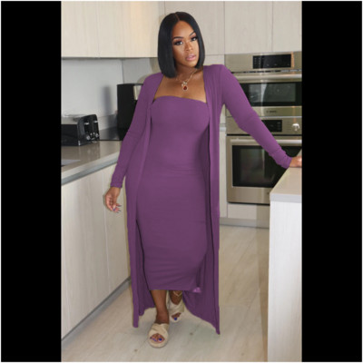 2022. aasta uus sügisene moodne naiste ülikond, täistoru kehaga kleit, kaheosaline vabaajarõivaste komplekt.