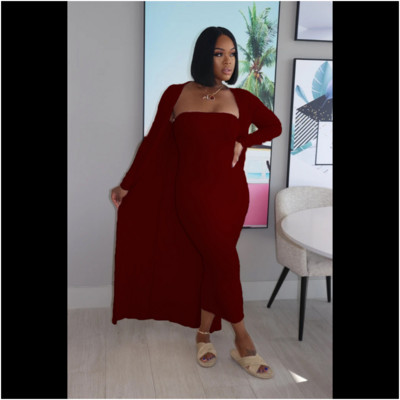 2022. aasta uus sügisene moodne naiste ülikond, täistoru kehaga kleit, kaheosaline vabaajarõivaste komplekt.