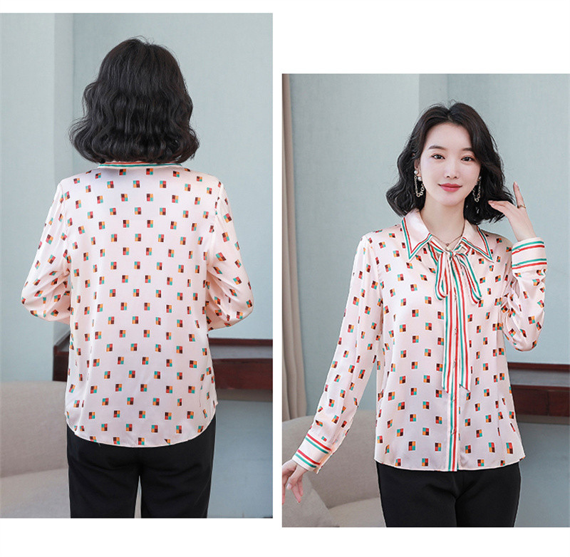 FANIECES camisas e blusas 한국리뷰많은옷 блузка рубашка женская Spring Fashion V-nyakú nyomtatott ing Divat őszi hosszú ujjú blúz6540